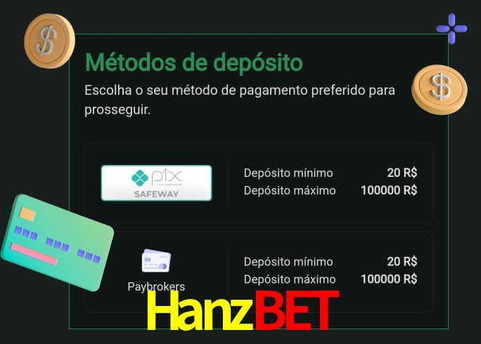 O cassino Hanzbet oferece uma grande variedade de métodos de pagamento